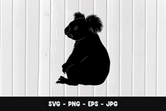 Koala Side Silhouette SVG PNG Product Image 1