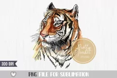 Tiger PNG Sublimation, Tiger face png, Tiger head png file Product Image 1