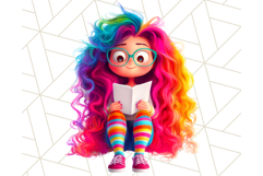 Cute Girl Clipart PNG, Playful Character Illustration Product Image 3