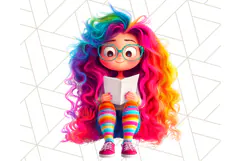 Cute Girl Clipart PNG, Playful Character Illustration Product Image 3