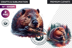 Watercolor Wild Animal Clipart, Forest Wildlife PNG Product Image 1