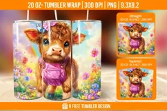 Highland Cow Tumbler Wrap Designs, Sublimation Wrap Product Image 1