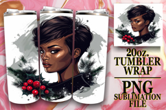 Blissful Reflections 20oz tumbler wrap, Xmas Girl Product Image 1