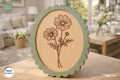 Scalloped Flower Frame SVG Bundle | Floral Sign | Laser Cut Product Image 11