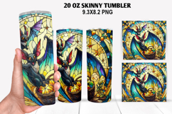 Bats Skinny Tumbler 20oz Wrap Design, Halloween Tumbler PNG Product Image 1