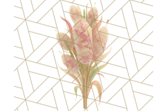Fall Foliage Clipart PNG, Pink and Green Leaves Product Image 3