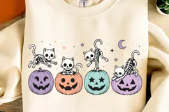 Spooky Season PNG, Halloween Pumpkin Cat PNG, Spooky Vibes Product Image 12
