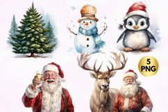 watercolor christmas clipart, christmas png Product Image 2