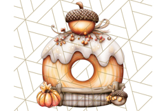 Fall Donut Clipart PNG, Autumn Donuts With Pumpkins Product Image 3
