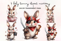 Baby Bunny Clipart Nursery PNG Product Image 1