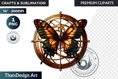 Dark Academia PNG, Gothic Butterfly Clipart Moody ephemera Product Image 1