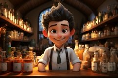 3D Character Child Boy Bartender with relevant environment Product Image 1