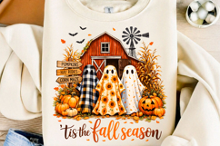 Tis the Fall Season Ghost Farmhouse Halloween PNG Product Image 1