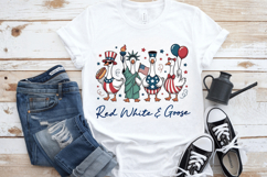 Patriotic Funny Goose PNG T-Shirt|4th of July PNG Sublimatio Product Image 6