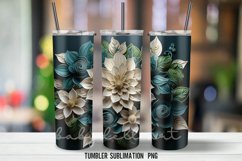 Christmas Flowers Tumbler Wrap Sublimation Designs Product Image 3