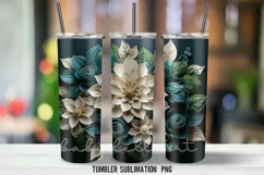 Christmas Flowers Tumbler Wrap Sublimation Designs Product Image 3