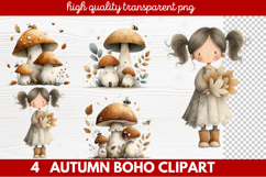 Autumn Boho Clipart | Fall Bohemian Aesthetic PNG Illustrati Product Image 1