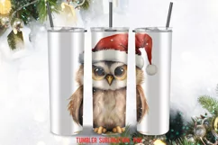 Christmas Santa Owl Tumbler Sublimation Designs Product Image 3