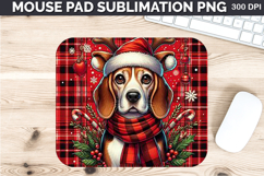 Watercolor Dog Mouse Pad Sublimation - Christmas PNG Design Product Image 1