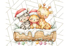 Muted Cute Safari Christmas Animal PNG Clipart, Holiday Png Product Image 3