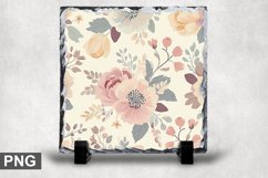Pastel Flowers Square Sublimation Slate Design Product Image 1