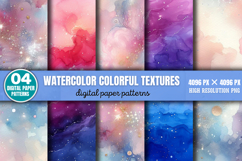 Watercolor Colorful Textures Background Paper PNG Product Image 1