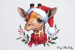 Christmas Giraffes Clipart PNG Product Image 1