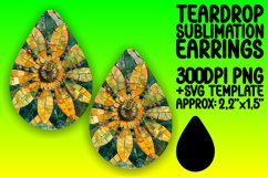 Glitter Flower Mosaic Teardrop Earring Art Product Image 1