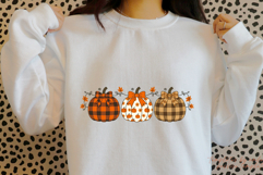 Cute Floral Pumpkin with Bow Ties PNG Fall Sublimation Product Image 2