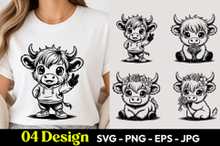 Funny Cartoon Cow SVG PNG Product Image 1