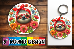 Cozy Keychain Round Design, Cute Animals Product Image 1