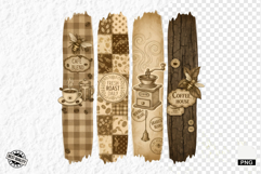 Coffee &amp; Bees Brush Stroke Clipart Product Image 1