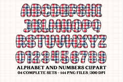 4th July Alphabet png clipart, independence letters doodle Product Image 5