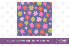Retro Flowers Seamless Pattern Floral Png Sublimation Daisy Product Image 2