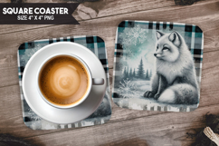 Cute Animals Square Coaster PNG Bundle, Digital Coaster Set Product Image 9