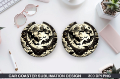 Bats Car Coaster Sublimation | Halloween Coaster PNG Product Image 1