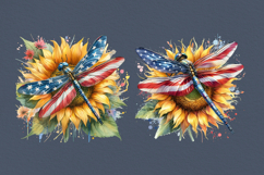 4th of July Dragonfly sublimation print design PNG Product Image 2