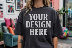 Comfort Colors 1717 Black TShirt Mockup, CC1717 mockup, Tran Product Image 1