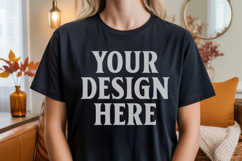 Comfort Colors 1717 Black T-Shirt Mockup | Real Model Tee Mo Product Image 1