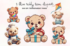 Blue Teddy Bear PNG Clipart Product Image 1
