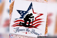 Honor the Brave PNG, Patriotic Soldier American Flag Design Product Image 1
