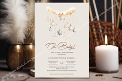 Gender neutral boho rusty stars toys Baby Invite ZB61 Product Image 3