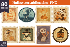 Stamp Halloween t-shirt Retro Halloween illustrations 80 png Product Image 11