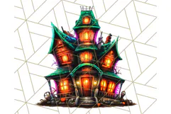 Haunted Houses Clipart PNG, Spooky Halloween Homes Product Image 3