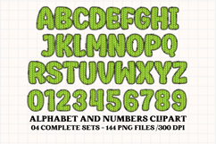 Knitted Alphabet png clipart, knitted texture doodle letters Product Image 5