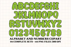Knitted Alphabet png clipart, knitted texture doodle letters Product Image 5