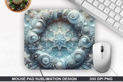 Snowflakes Mouse Pad Sublimation, Christmas Mouse Pad PNG Product Image 1