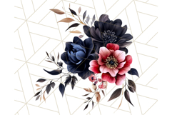 Gothic Floral PNG, Dark Aesthetic Flowers Clipart Print Product Image 3