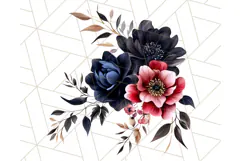 Gothic Floral PNG, Dark Aesthetic Flowers Clipart Print Product Image 3
