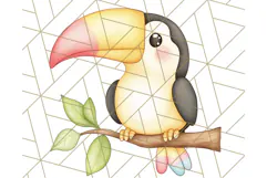 Pastel Safari Jungle Baby Animals PNG Clipart, Nursery Product Image 3